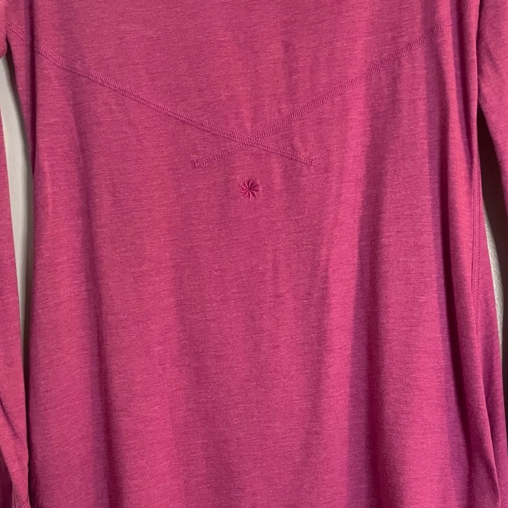 ATHLETA TRIUMPH HOODIE SWEATSHIRT short DRESS SZ/Med Fuchsia Color. - Picture 9 of 11